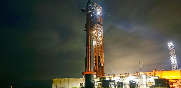 Foto da aeronave Starship, da SpaceX