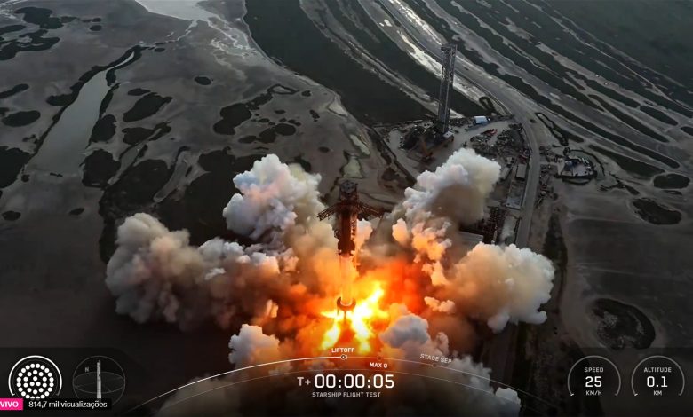 Starship, maior nave do mundo, faz lançamento inédito de cargas no espaço