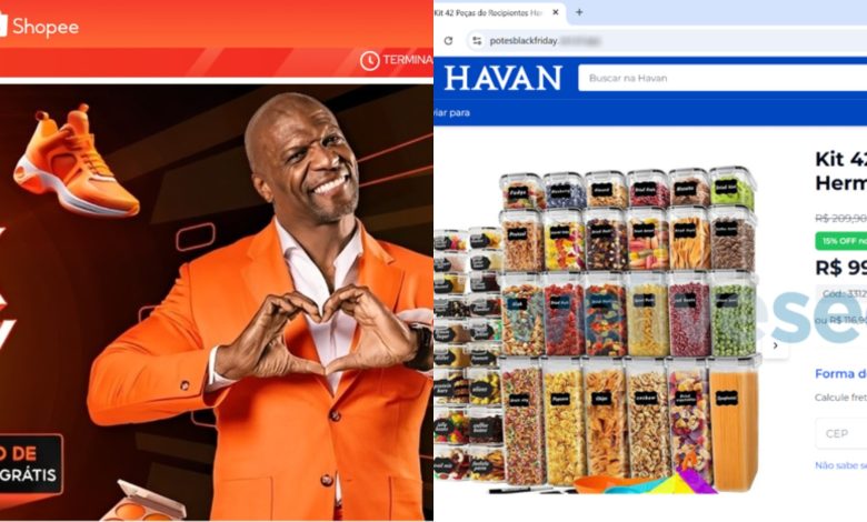 Black Friday: veja como se proteger das lojas online falsas da Shopee e Havan