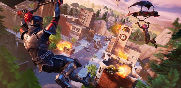 Cena do jogo Fortnite, da Epic Games