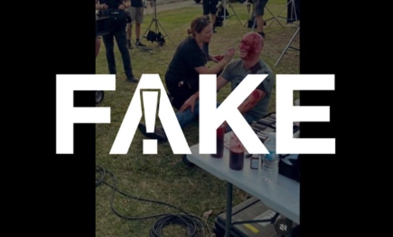 É #FAKE que ataque terrorista em praia na Austrália tenha sido encenado; foto de homem com 'sangue falso' foi criada com IA