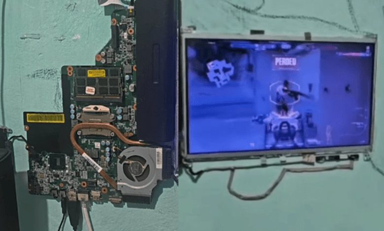 PC na parede: brasileiro instala setup e monitor diretamente na parede