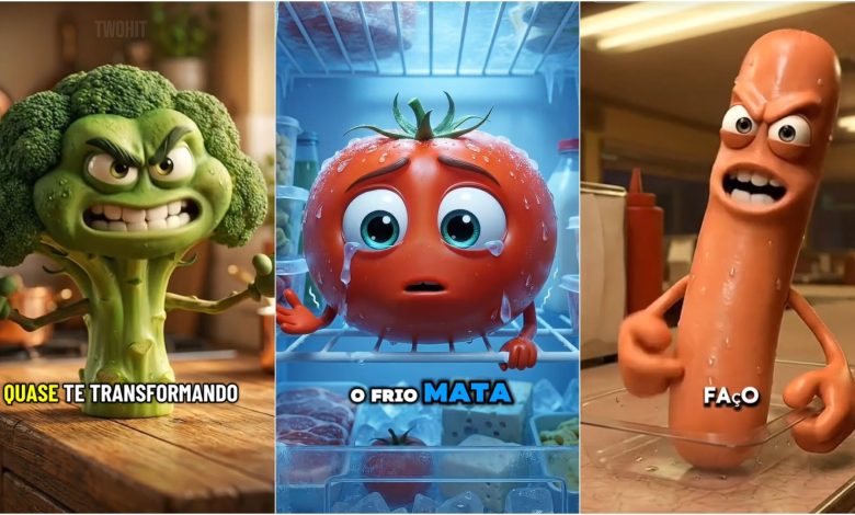 Vídeos de alimentos falantes feitos com IA viralizam nas redes