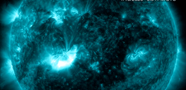 Erupção solar captada pela Nasa em 18 de janeiro