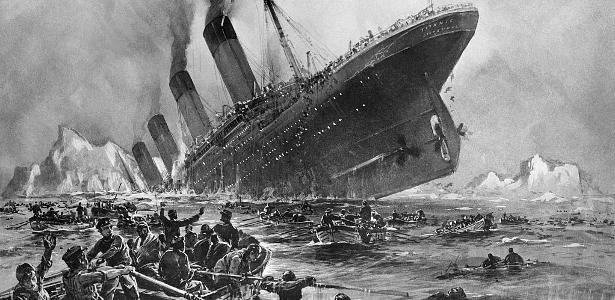 Representação artística do naufrágio do Titanic