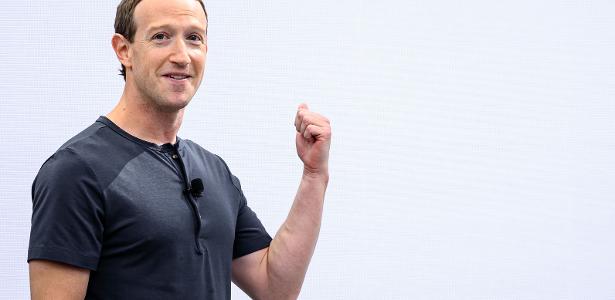 Mark Zuckerberg, CEO da Meta, durante convenção da empresa em 2023