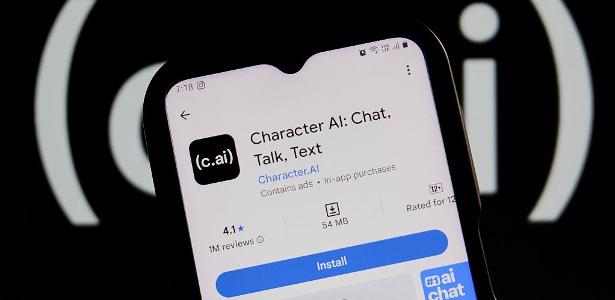 Tela do app Character AI; companhia foi fundada pelo brasileiro Daniel de Freitas