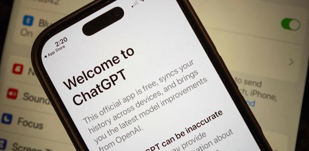 Tela inicial do app ChatGPT, chatbot de inteligência artificial criado pela OpenAI