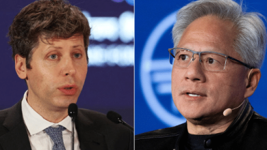 Sam Altman, CEO da OpenAI (criadora do ChatGPT), e Jensen Huang, CEO da Nvidia