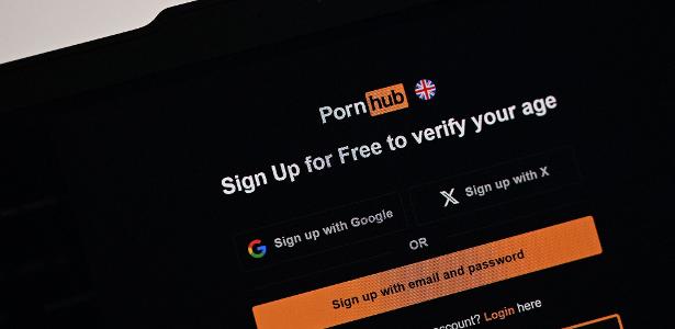 Página do site de conteúdo adulto Pornhub; no Reino Unido, governo exige verificação de idade para evitar acesso de menores