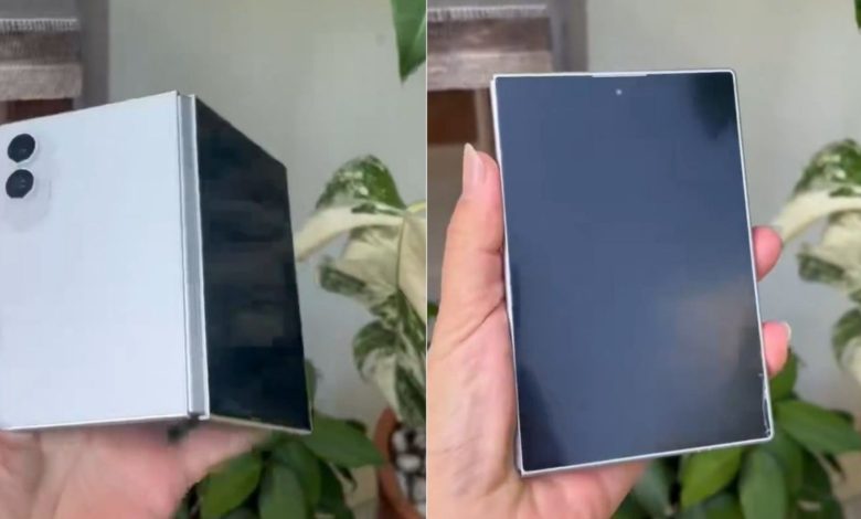 Réplica do Galaxy Z Fold Wide aparece em imagens fino e na cor branca