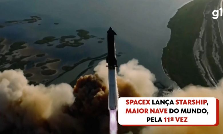 SpaceX tenta 12º voo da Starship, maior nave do mundo, nesta quinta