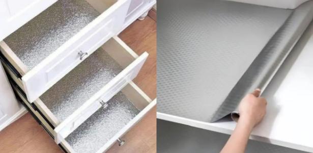 Papel-alumínio nas gavetas pode facilitar a limpeza da cozinha