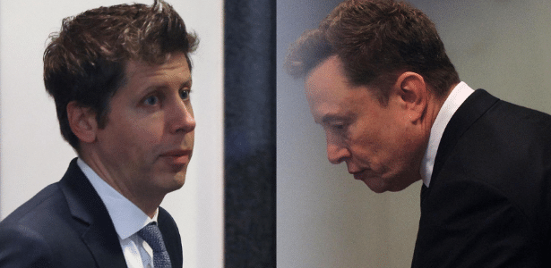 Sam Altman, CEO da Open AI, e o empresário Elon Musk