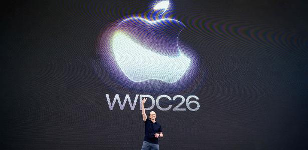 8.jun.2026 - Tim Cook, CEO da Apple, durante WWDC 2026, evento para desenvolvedores da Apple, em Cupertino, na Califórnia (EUA)