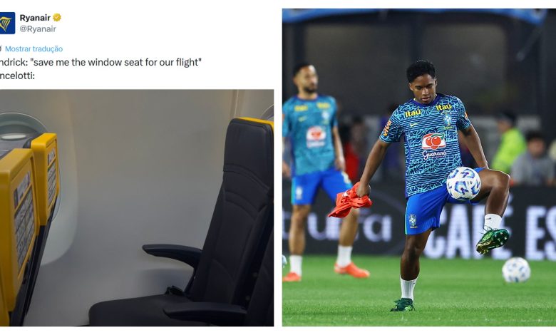 Companhia aérea publica meme sobre Endrick e Ancelotti