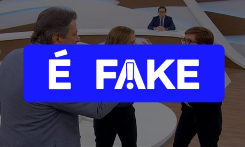 É #FAKE que Renata Lo Prete e Haddad brigaram em programa de TV; post usa IA e impulsiona site de investimento de alto risco