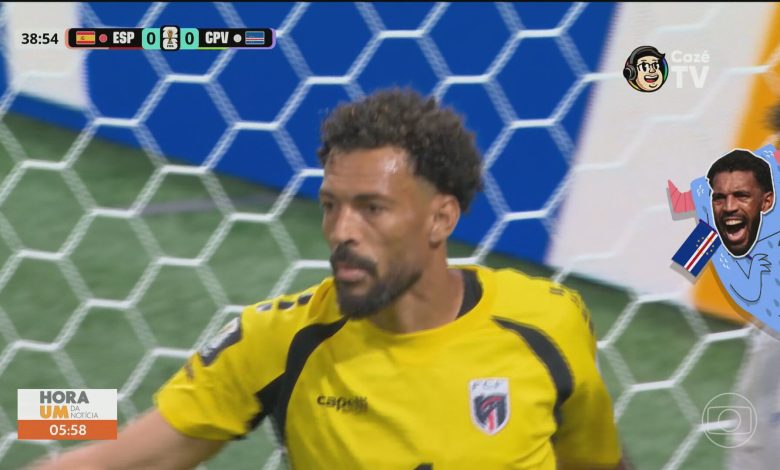 É #FAKE vídeo de pintura gigante do goleiro Vozinha em rua de Cabo Verde; cena foi fabricada com IA