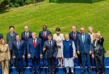 16.jun.2026 - Fotografia oficial dos chefes de delegação dos países membros e dos países convidados do G7, com Lula, Donald Trump, Emmanuel Macron, Narendra Modi, entre outros