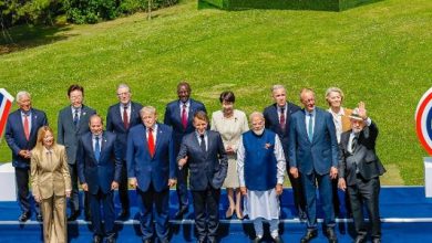 16.jun.2026 - Fotografia oficial dos chefes de delegação dos países membros e dos países convidados do G7, com Lula, Donald Trump, Emmanuel Macron, Narendra Modi, entre outros