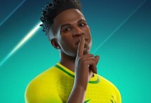 Skin do jogador de futebol Vini Jr, no jogo Fortnite