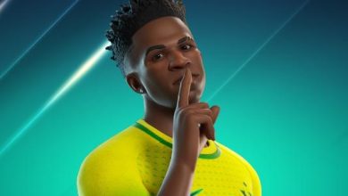 Skin do jogador de futebol Vini Jr, no jogo Fortnite