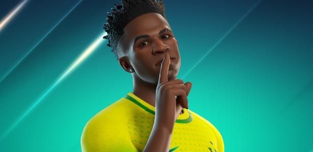 Skin do jogador de futebol Vini Jr, no jogo Fortnite