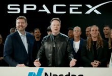 Elon Musk, na estreia das ações da SpaceX na Bolsa eletrônica Nasdaq