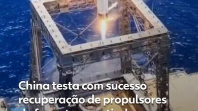 China testa sistema de recuperação de propulsores de foguete no mar