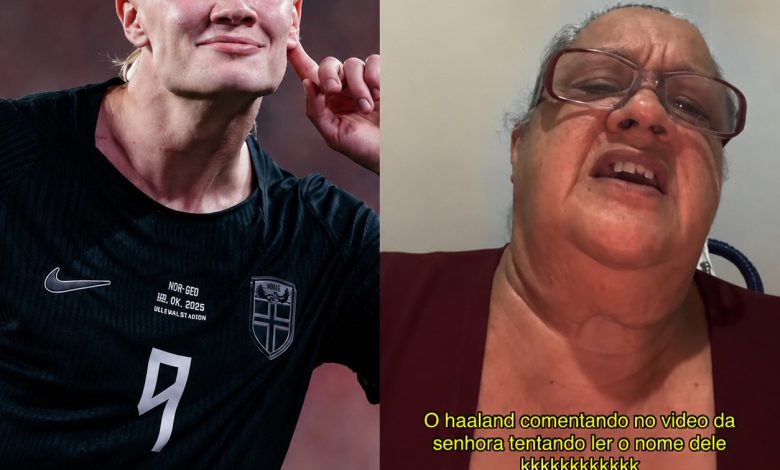 Haaland comenta e ri de brasileira tentando ler o nome dele em vídeo