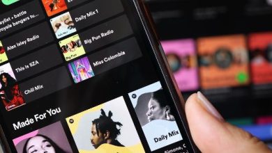 Interface do app Spotify