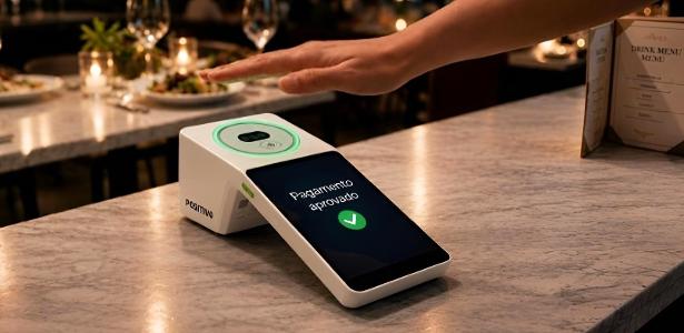 Máquina da Positivo permite realizar pagamentos com a palma da mão; empresa promete realizar testes com a tecnologia no Brasil