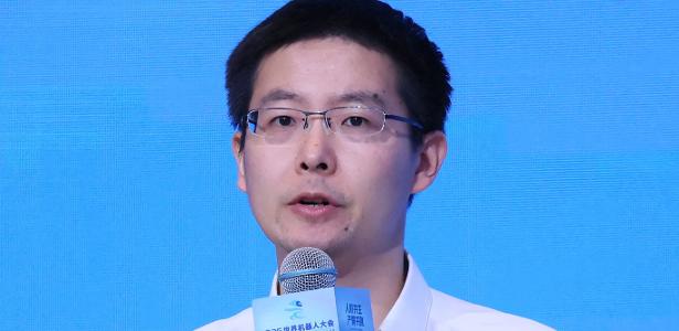 20.ago.2026 - Wang Xingxing, CEO da Unitree, durante a Conferência Mundial de Robôs, realizada em Pequim, na China