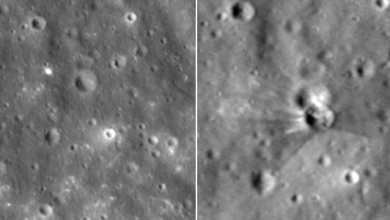 Sequência de imagens mostra antes e depois da colisão de foguete da SpaceX na Lua