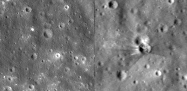 Sequência de imagens mostra antes e depois da colisão de foguete da SpaceX na Lua
