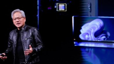 Jensen Huang, CEO da Nvidia, durante apresentação em Taiwan