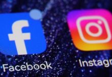 Ilustração com logotipo do Facebook (esq.) e Instagram (dir.)