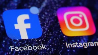 Ilustração com logotipo do Facebook (esq.) e Instagram (dir.)