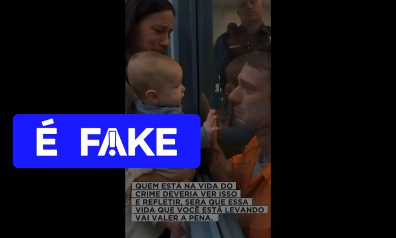 Vídeo de preso chorando ao abraçar mulher e filho foi feito com IA