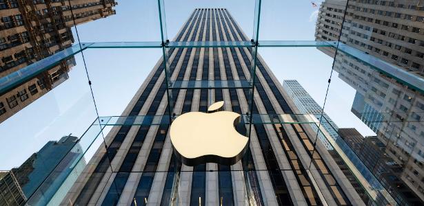 Frente da loja da Apple na 5ª Avenida, em Nova York, nos EUA